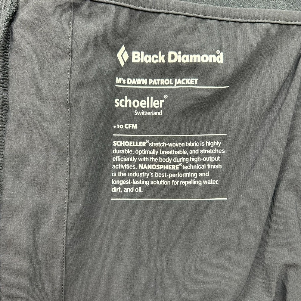 Black Diamond Dawn Patrol Jacket Mens XL Softshell Full Zip Black Schoeller - Picture 14 of 16